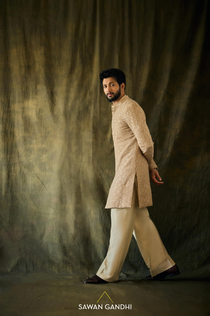 Rohit Saraf in Beige Chikankari Sherwani
