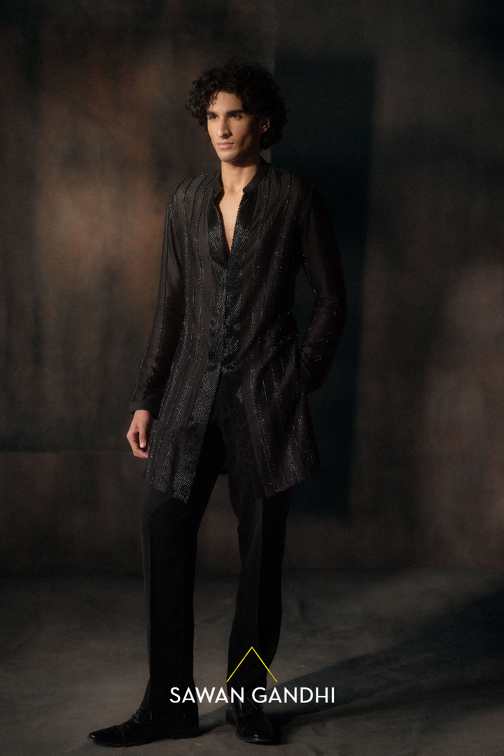 Black Swarosvki Kurta