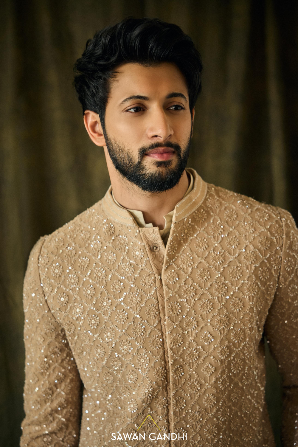 Rohit Saraf in Beige Chikankari Sherwani