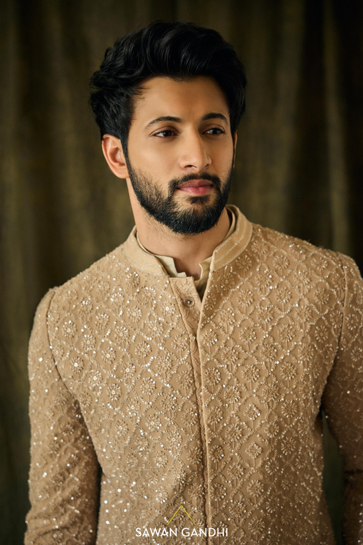 Rohit Saraf in Beige Chikankari Sherwani