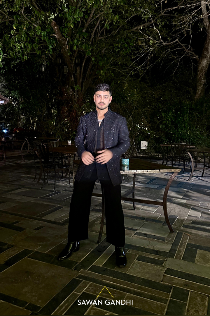ISHAN KISHAN IN BLACK BANDHGALA