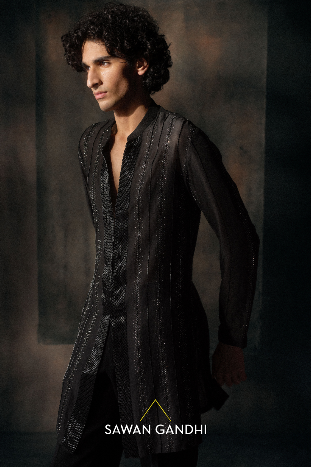 Black Swarosvki Kurta