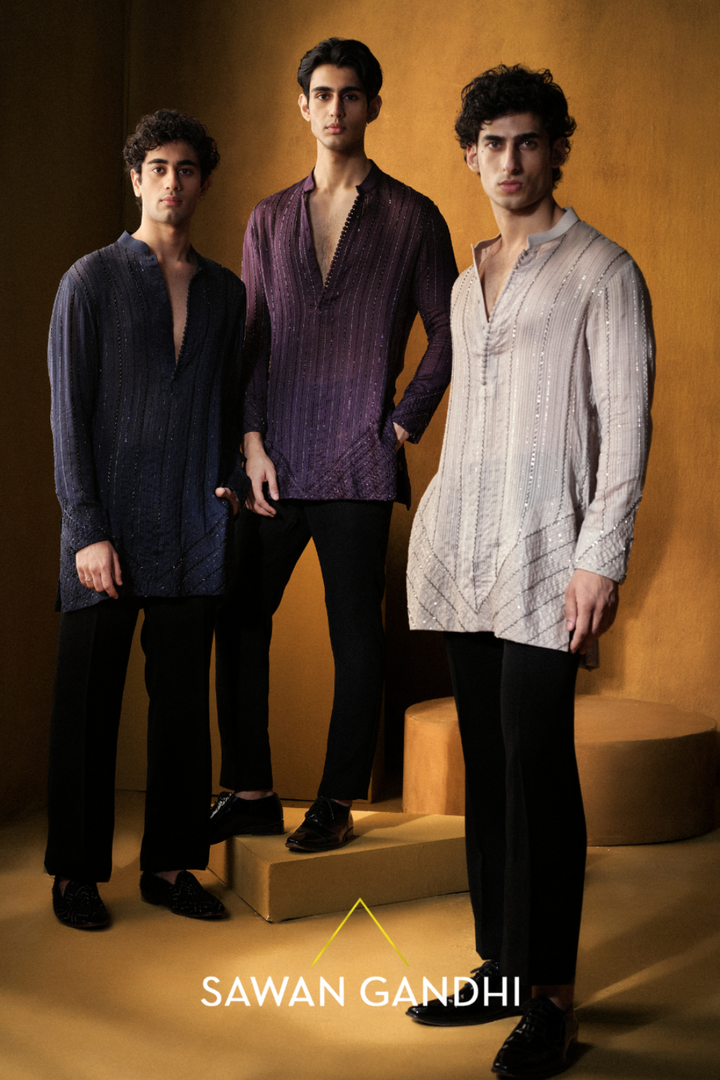 GREY KATDANA KURTA