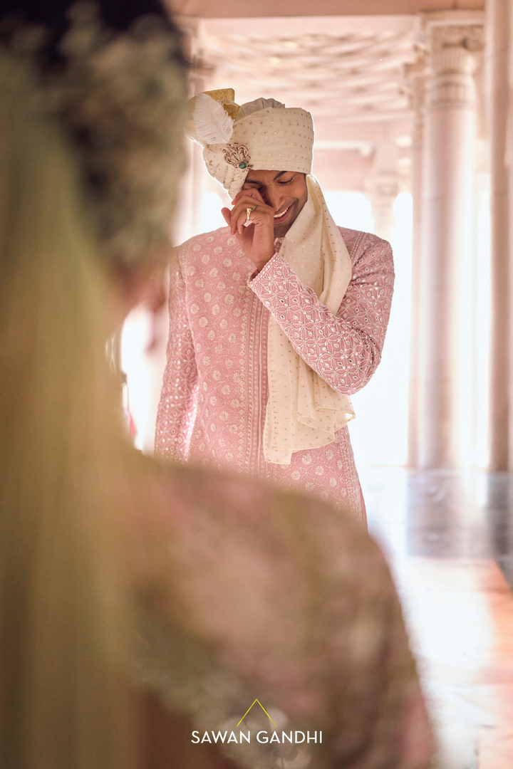 ORCHID PINK PEARL WORK SHERWANI