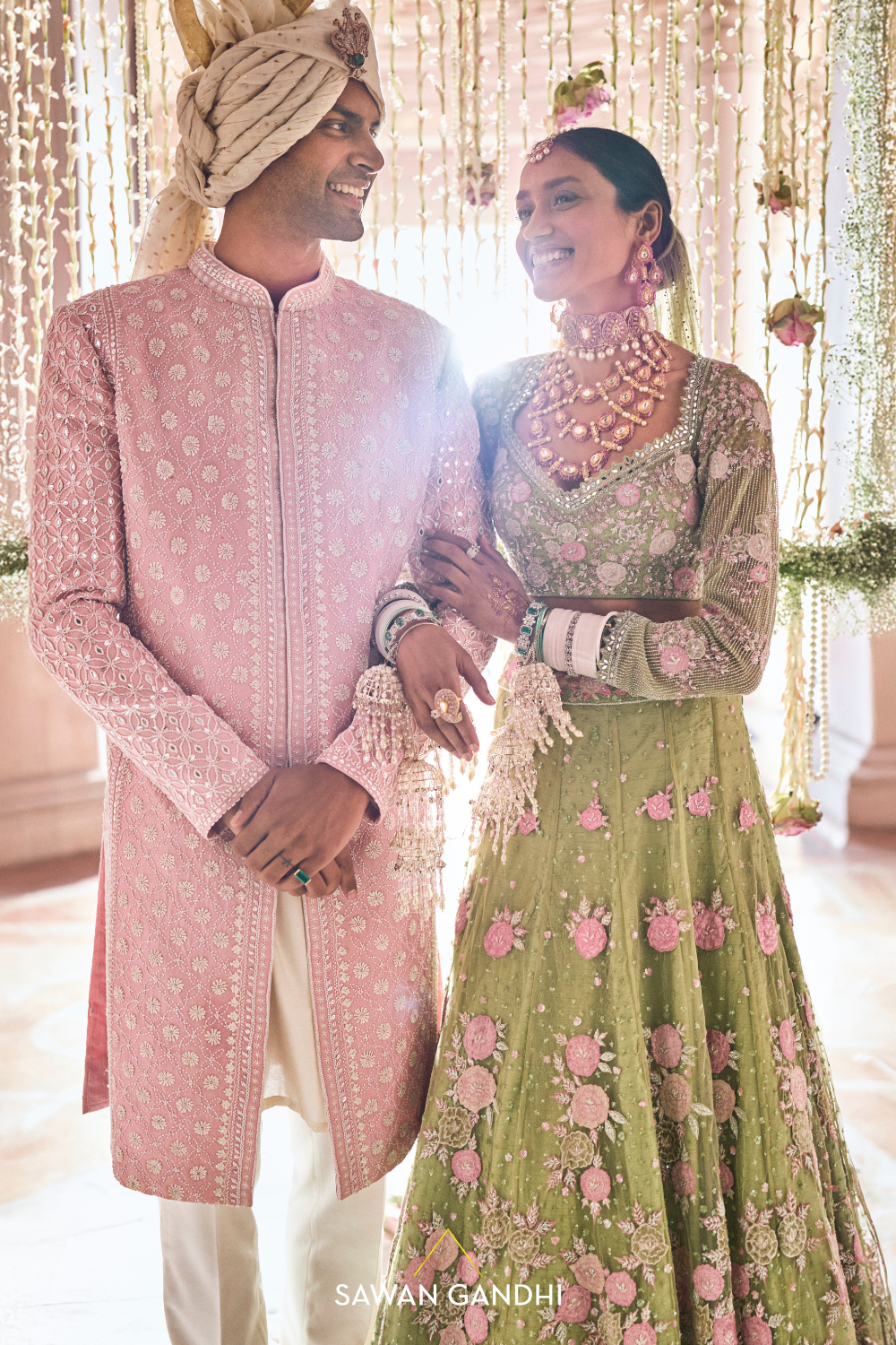 ORCHID PINK PEARL WORK SHERWANI