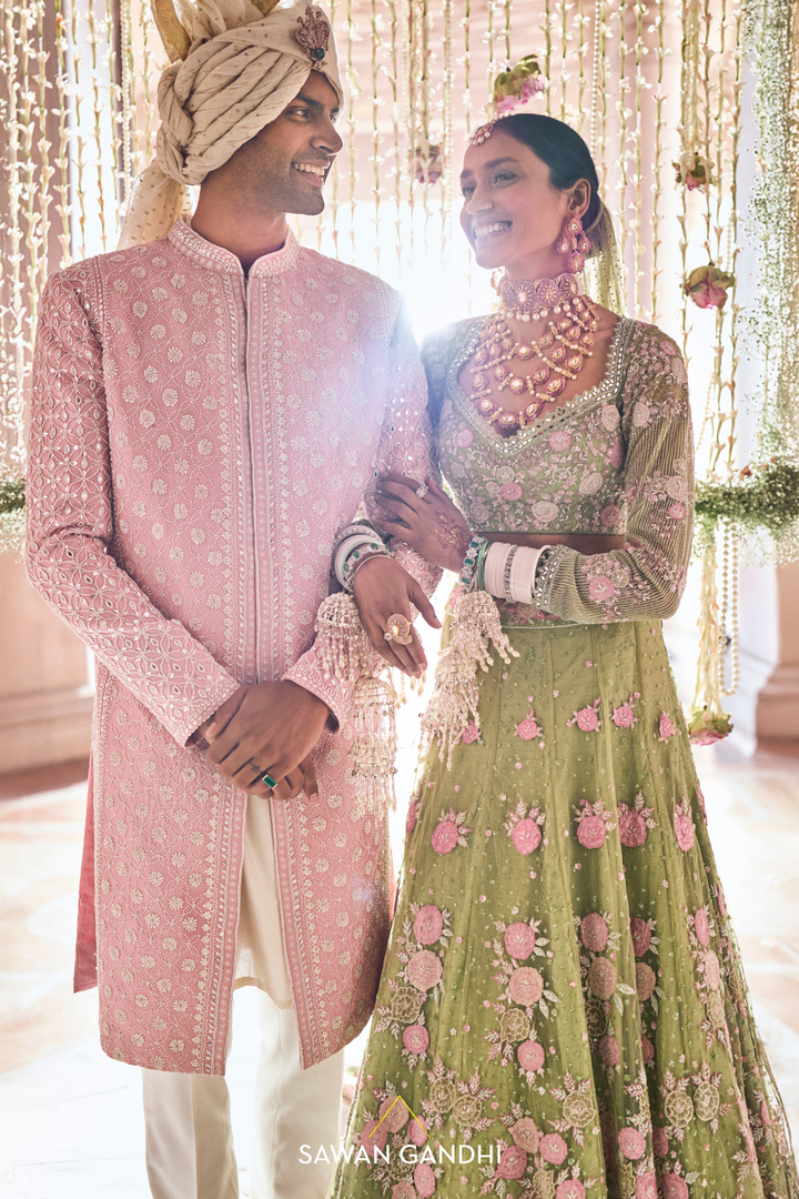 ORCHID PINK PEARL WORK SHERWANI