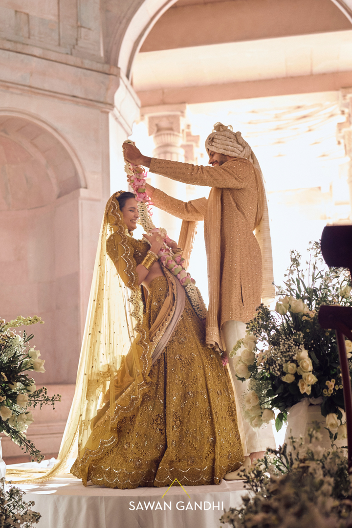 GOLDEN BEIGE LOTUS SHERWANI