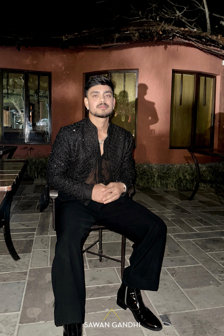 ISHAN KISHAN IN BLACK BANDHGALA
