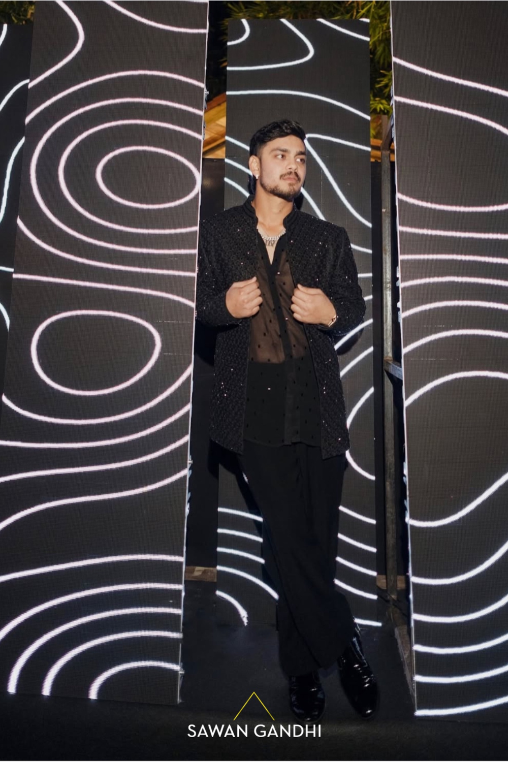 ISHAN KISHAN IN BLACK BANDHGALA