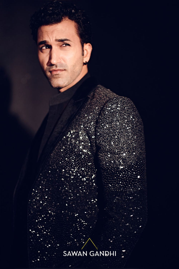 Gurfateh Pirzadaa in Black shimmer Jacket