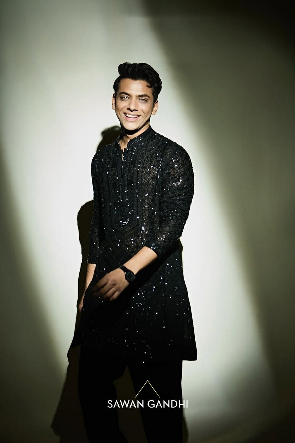 Vishal Jethwa in Black Chikankari Kurta