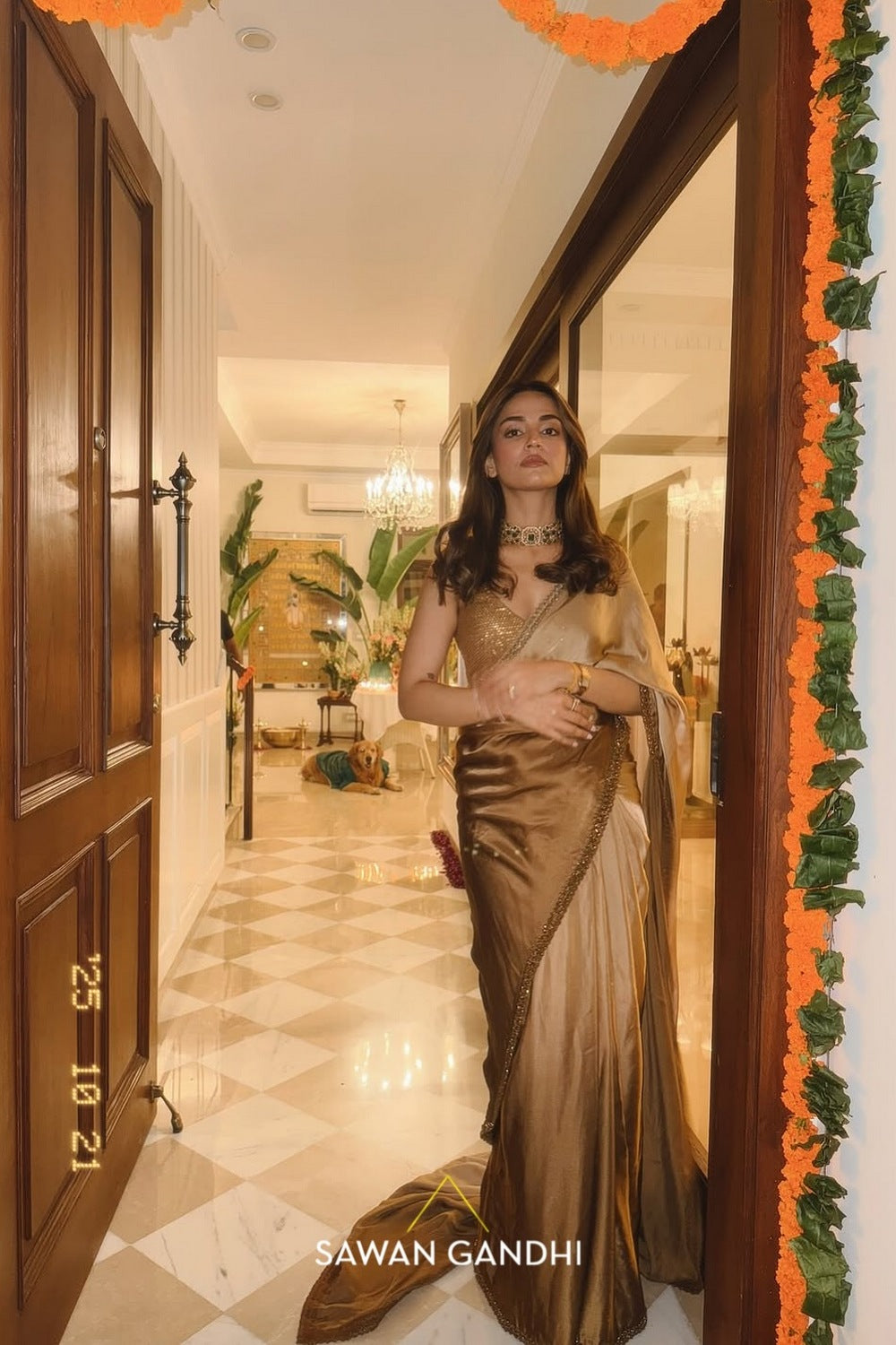 Mehak Bakshi in Gold Ombre Saree