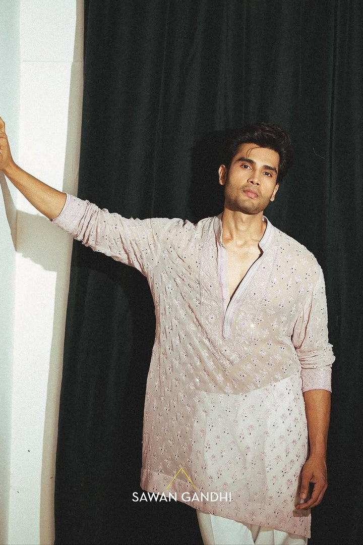 Rohit Khandelwal in Lilac Chikankari Shimmer Kurta