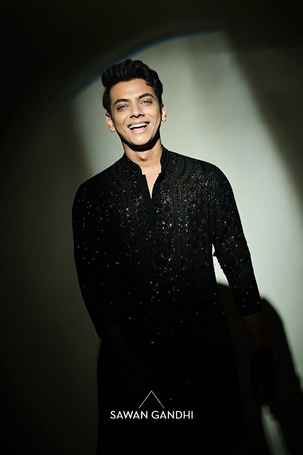 Vishal Jethwa in Black Chikankari Kurta