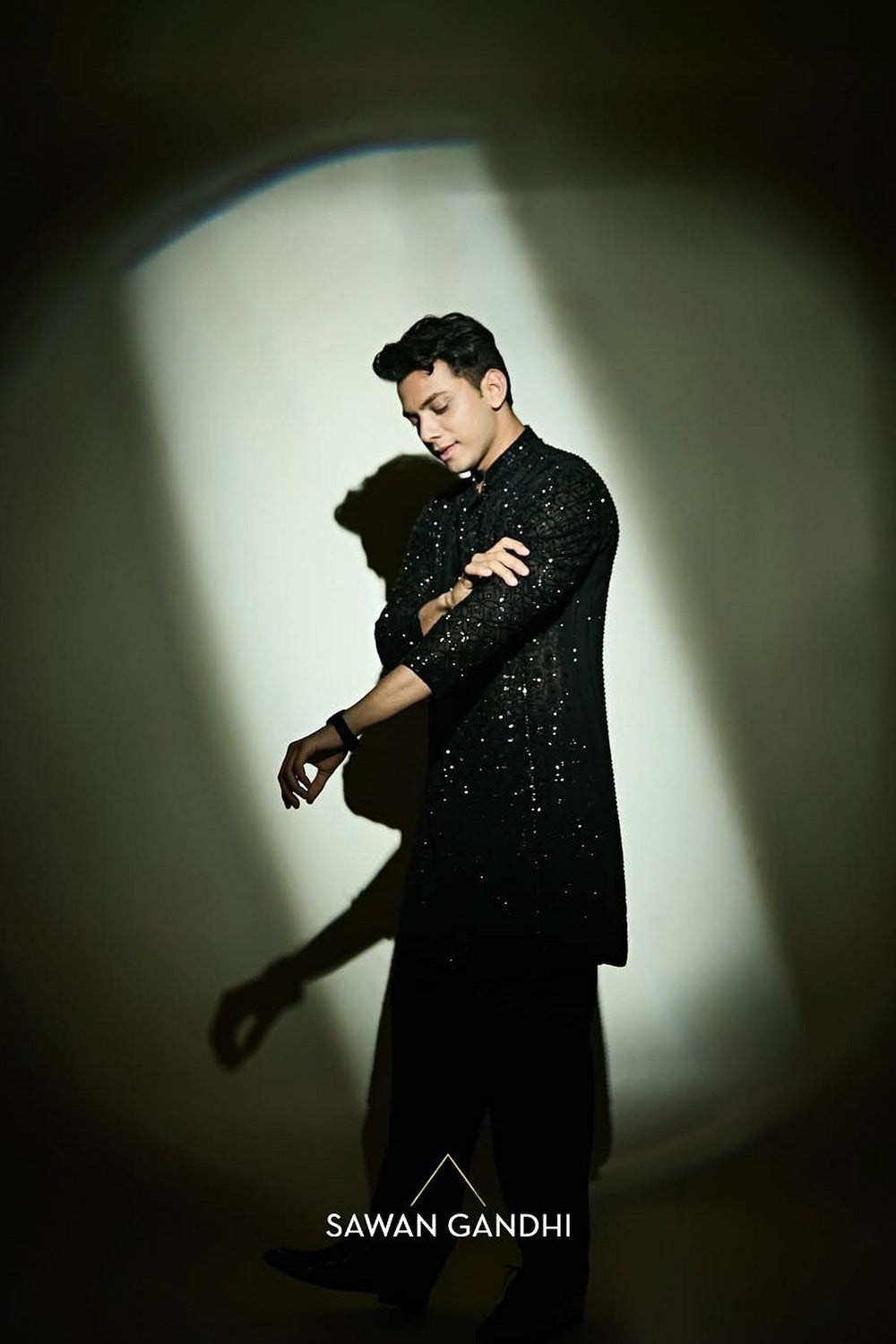 Vishal Jethwa in Black Chikankari Kurta