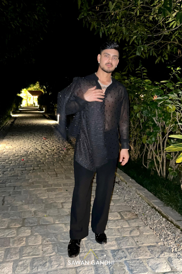 ISHAN KISHAN IN BLACK BANDHGALA