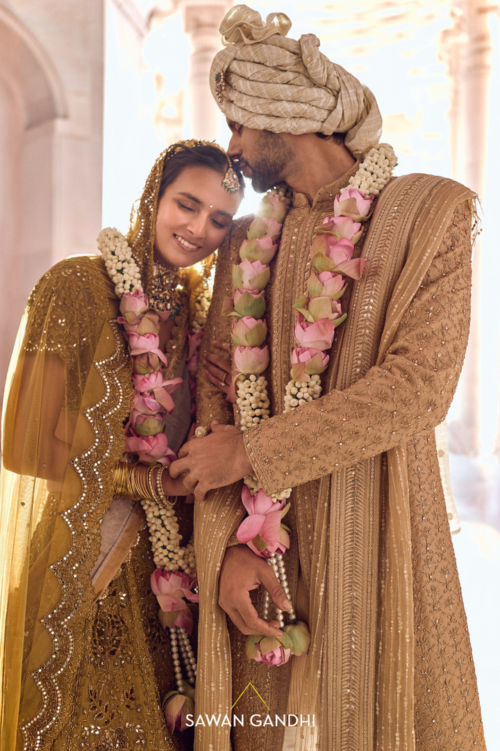 MUSTARD GOLD CUTWORK LEHENGA