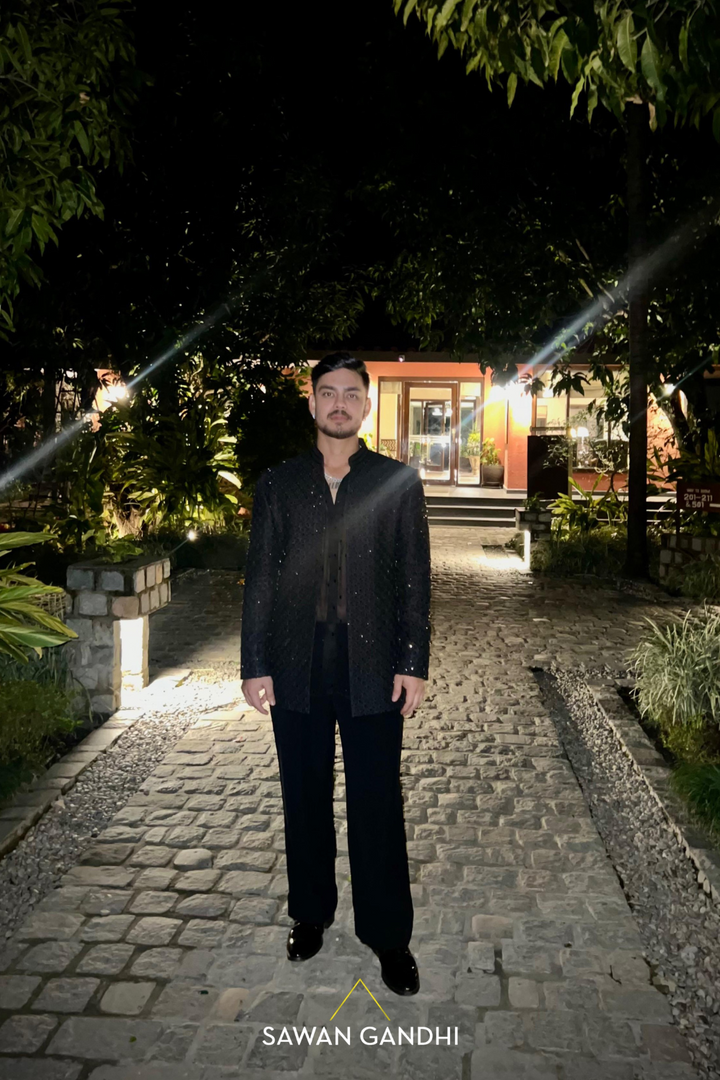 ISHAN KISHAN IN BLACK BANDHGALA