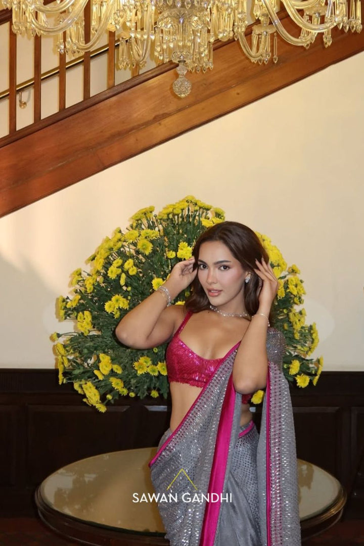 Meera Sakrani in Grey Kashti Saree