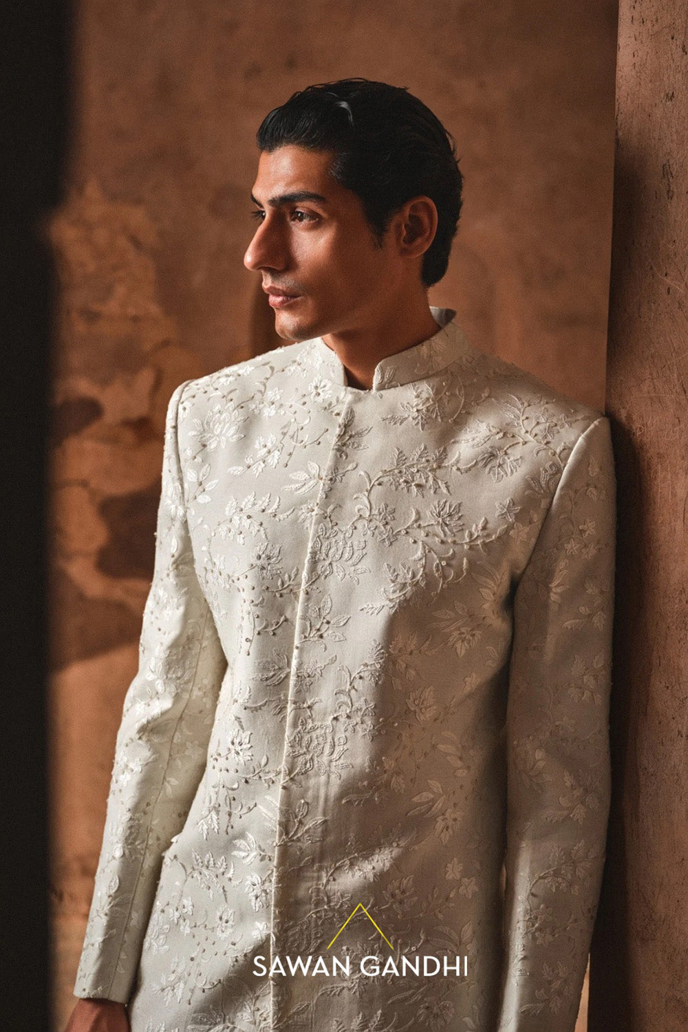 Lotus jaal sherwani set