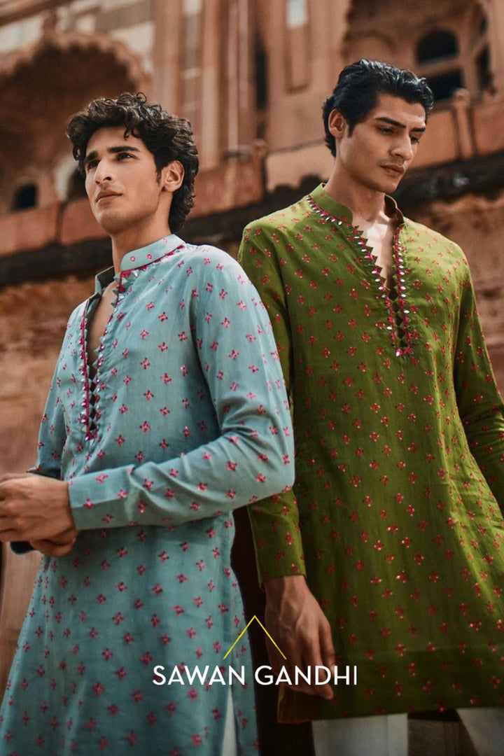 Moss green Bandhani kurta set