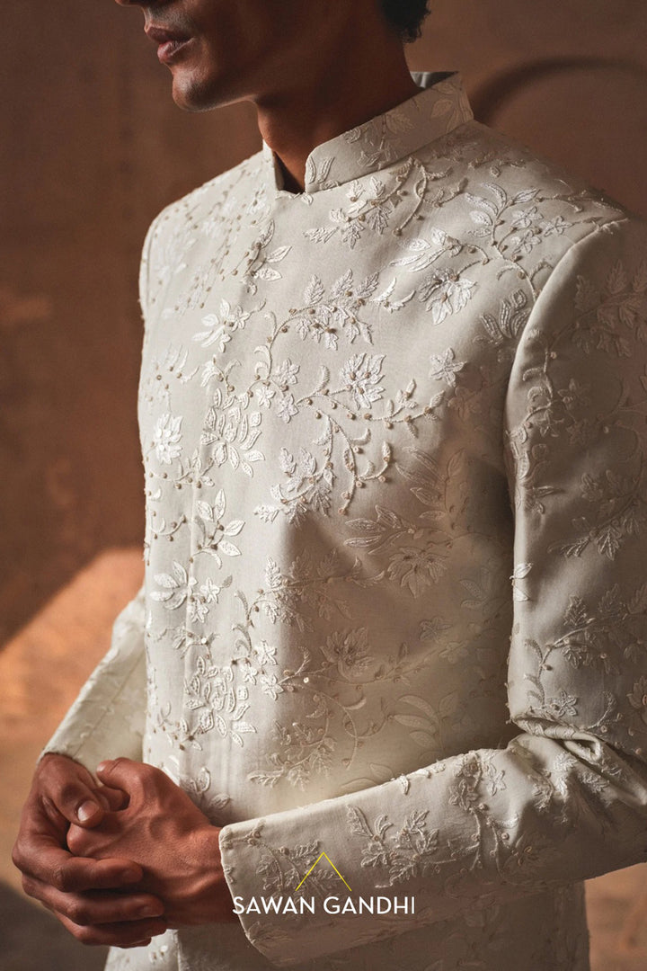 Lotus jaal sherwani set