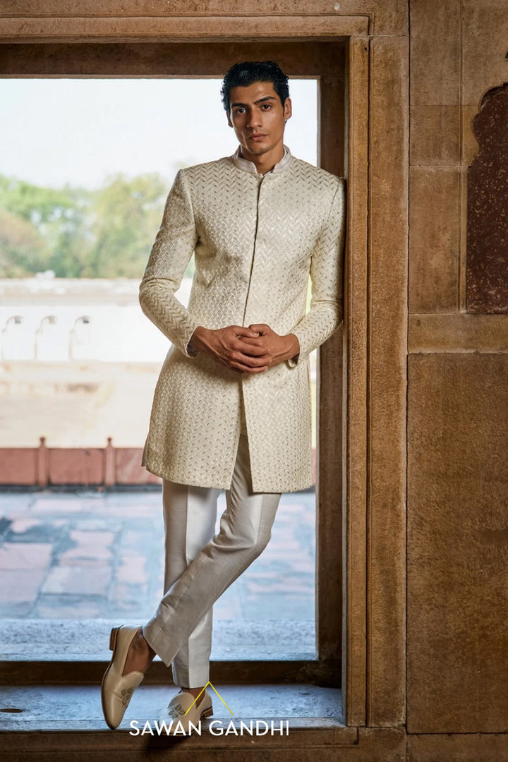 Chevron sherwani set