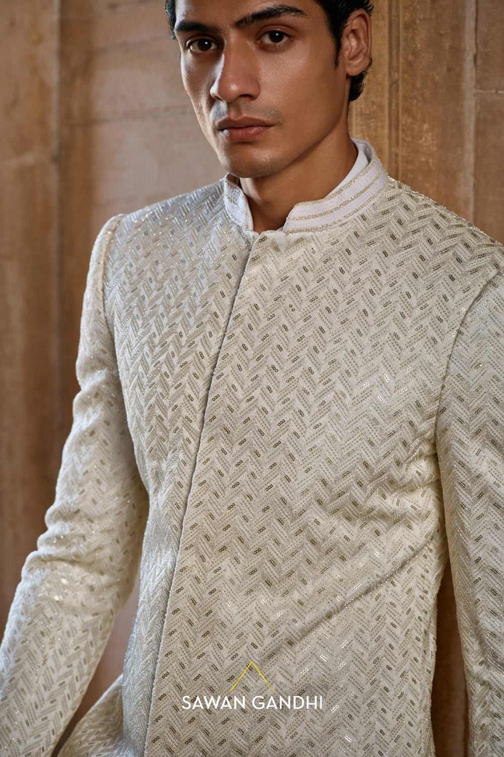 Chevron sherwani set