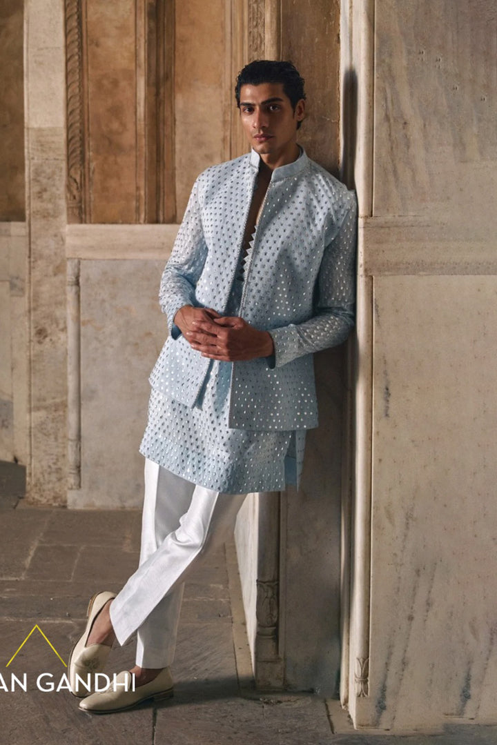 Dusky Blue Nehru kurta set