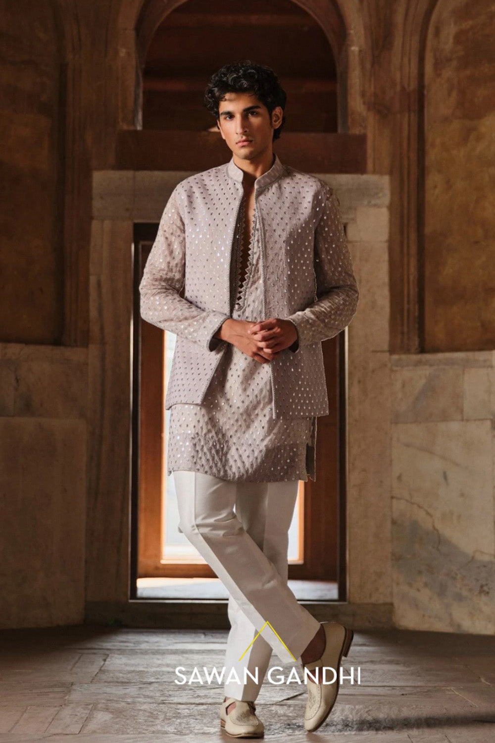 Grey Nehru kurta set