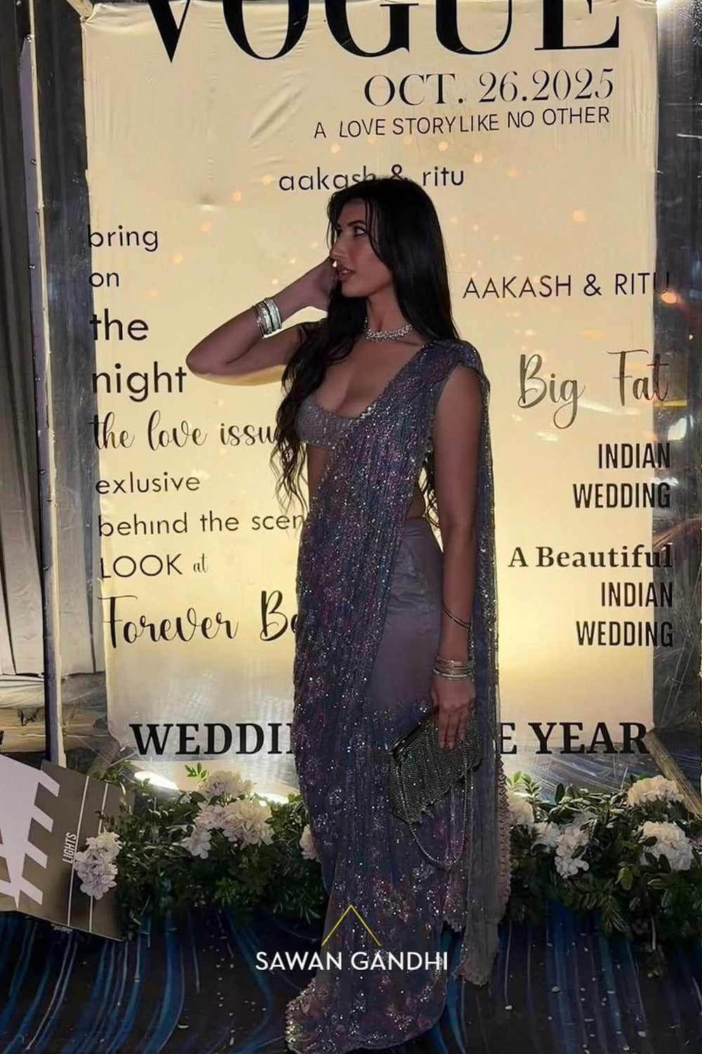 Avantika Mohan in Multicolor swarovski saree