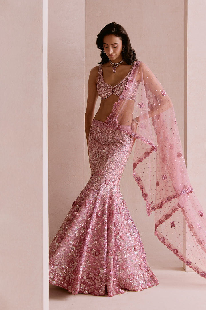 Blush pink applique fishcut