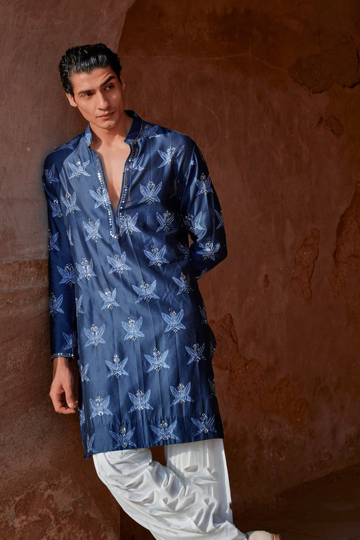 Blue Shiburi kurta set