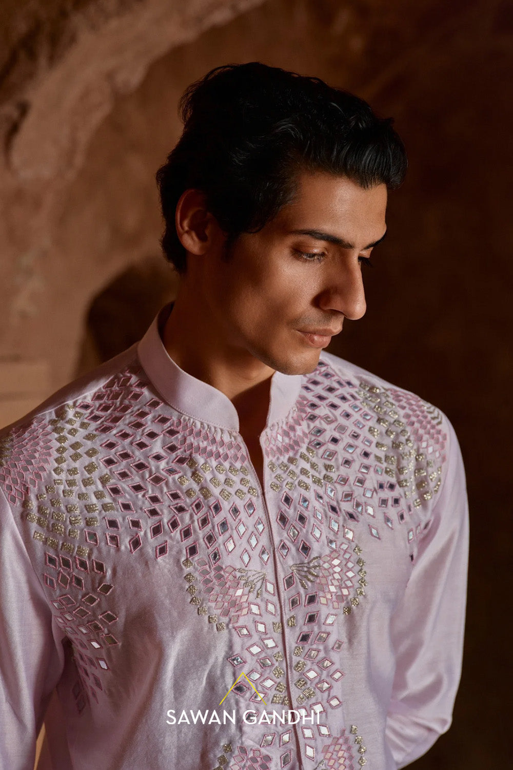 Lilac Appliqué kurta