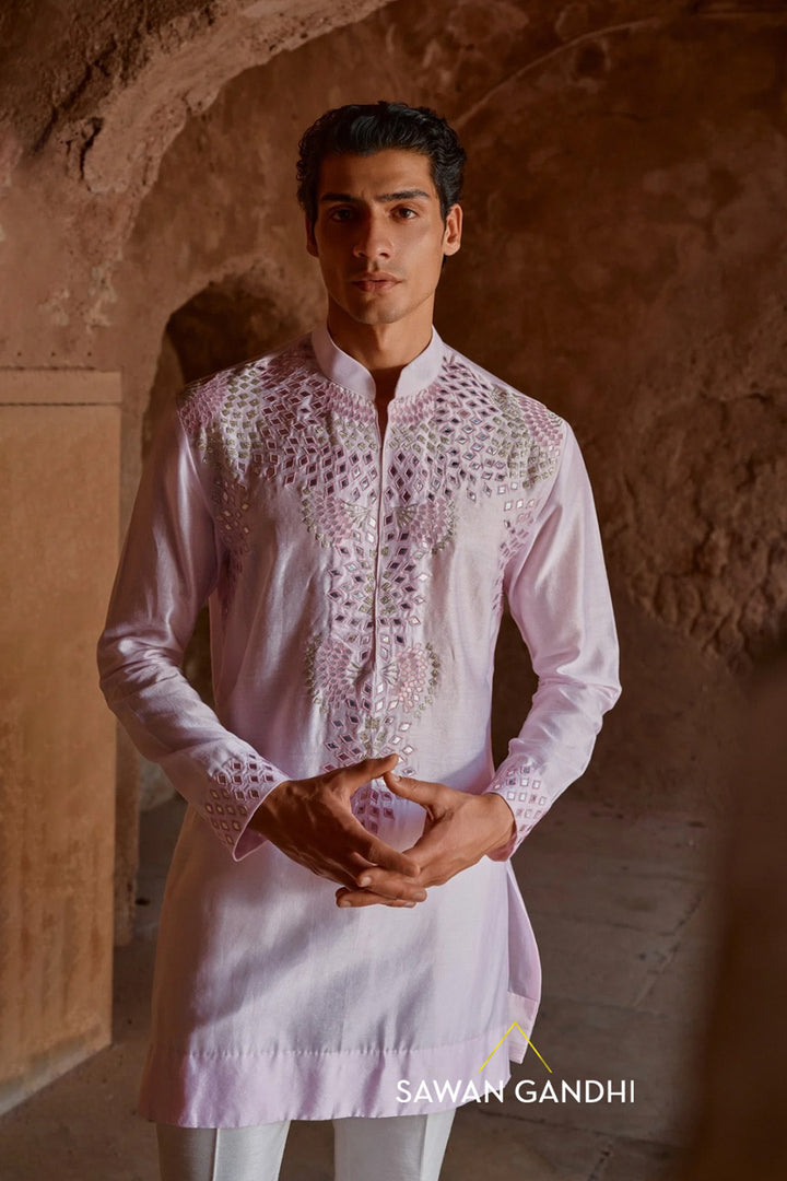 Lilac Appliqué kurta