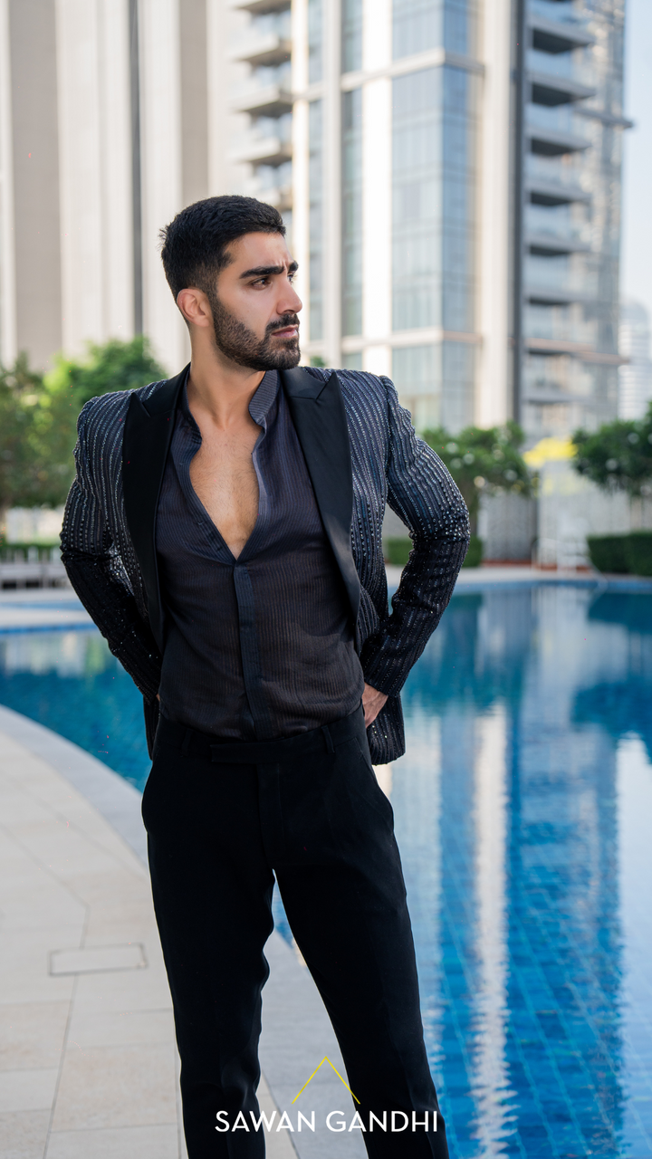 GREY TO BLACK OMBRE JACKET