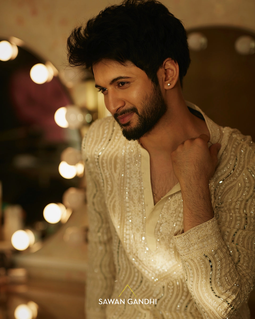 Rohit saraf in Ivory wavw Chikankari kurta