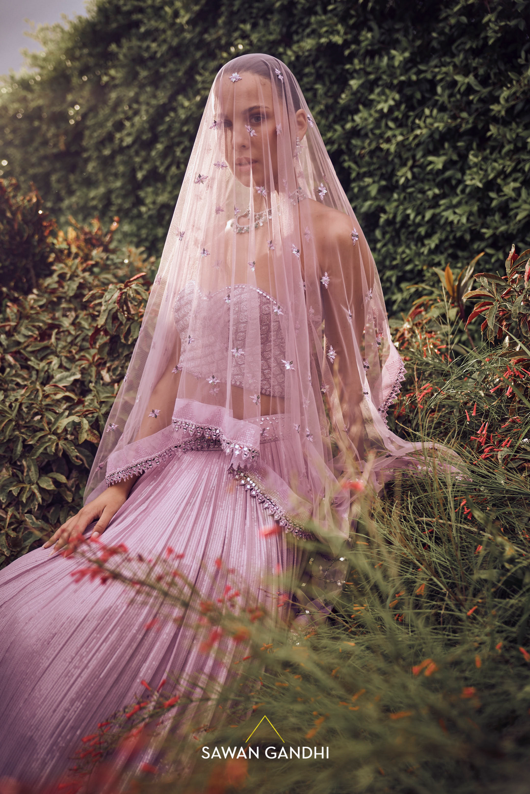 Lilac sequins lehenga