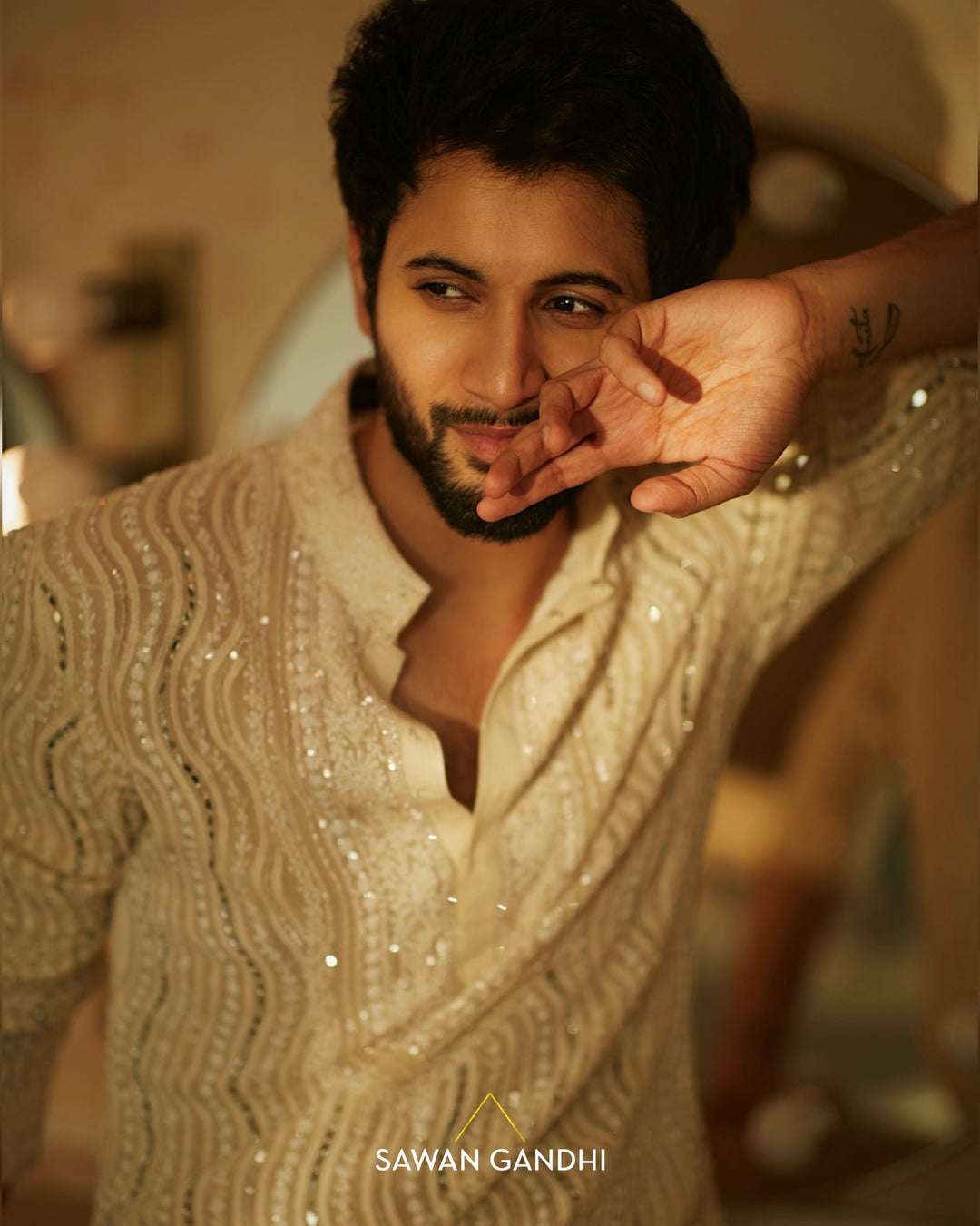 Rohit saraf in Ivory wavw Chikankari kurta
