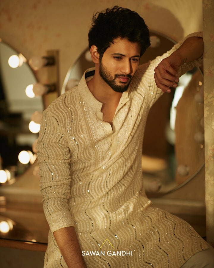 Rohit saraf in Ivory wavw Chikankari kurta
