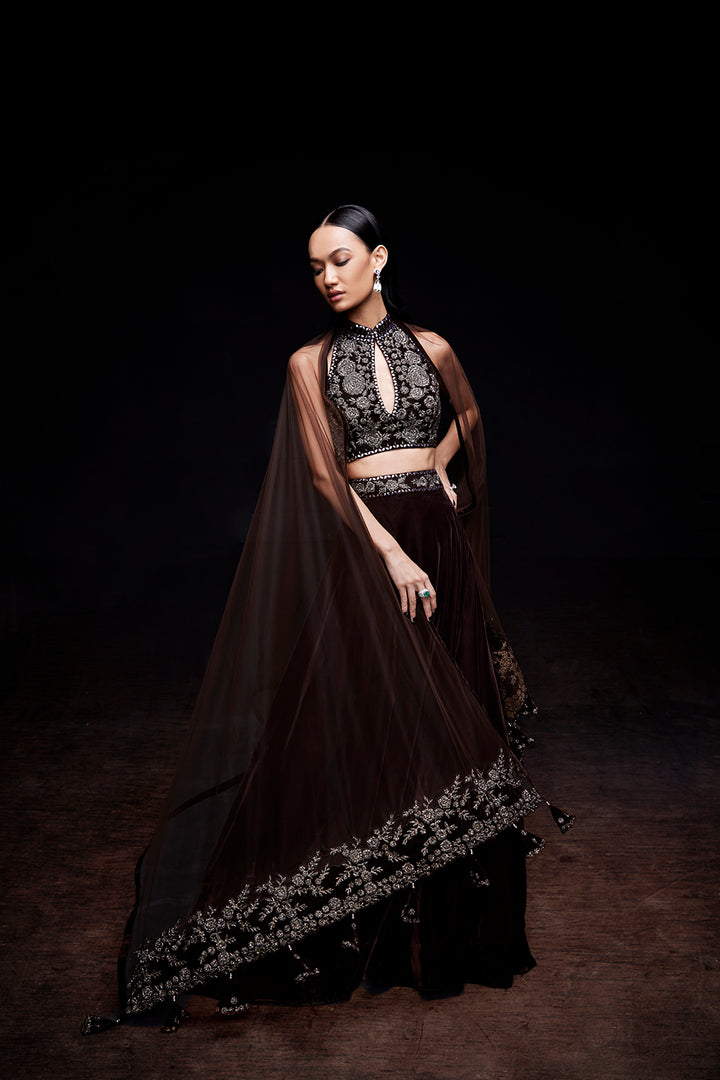 Brown coffee lehenga