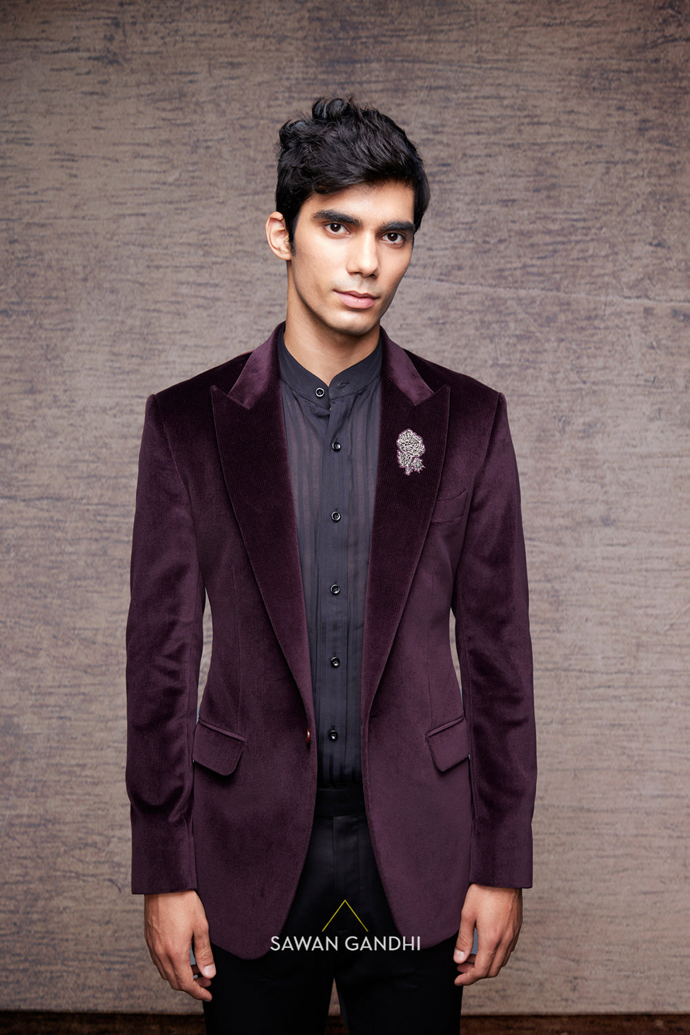 Wine velvet jacket