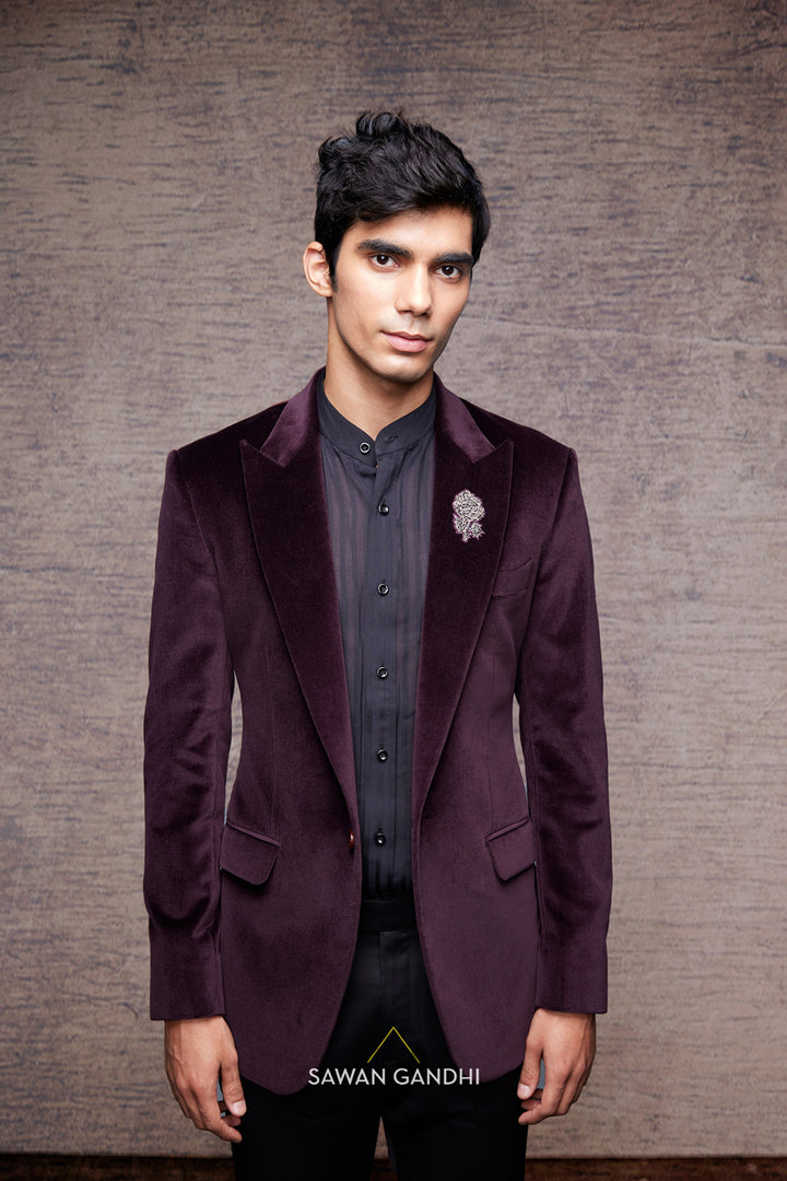 Wine velvet jacket