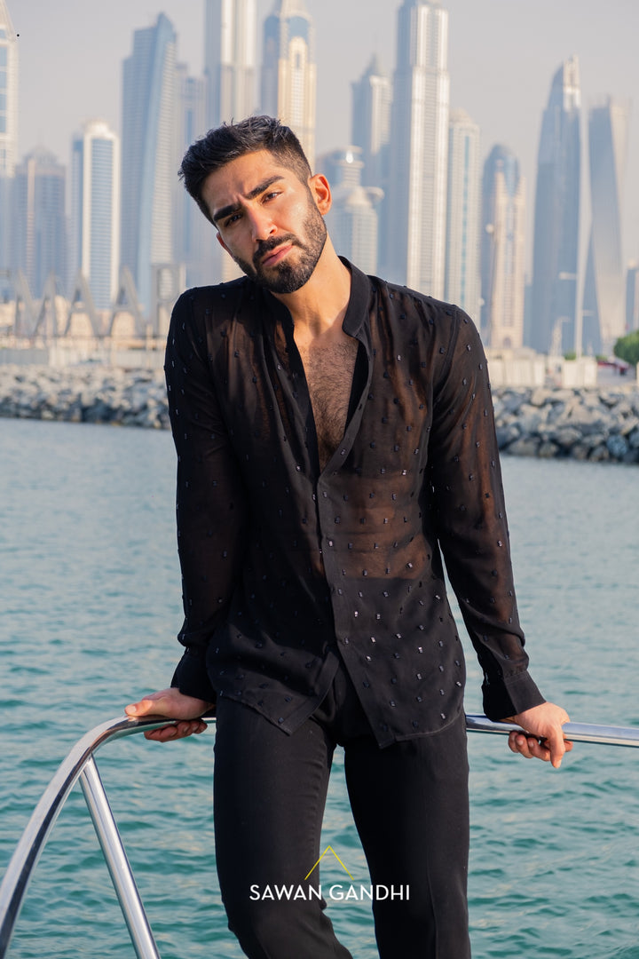 Black Cutdana shirt