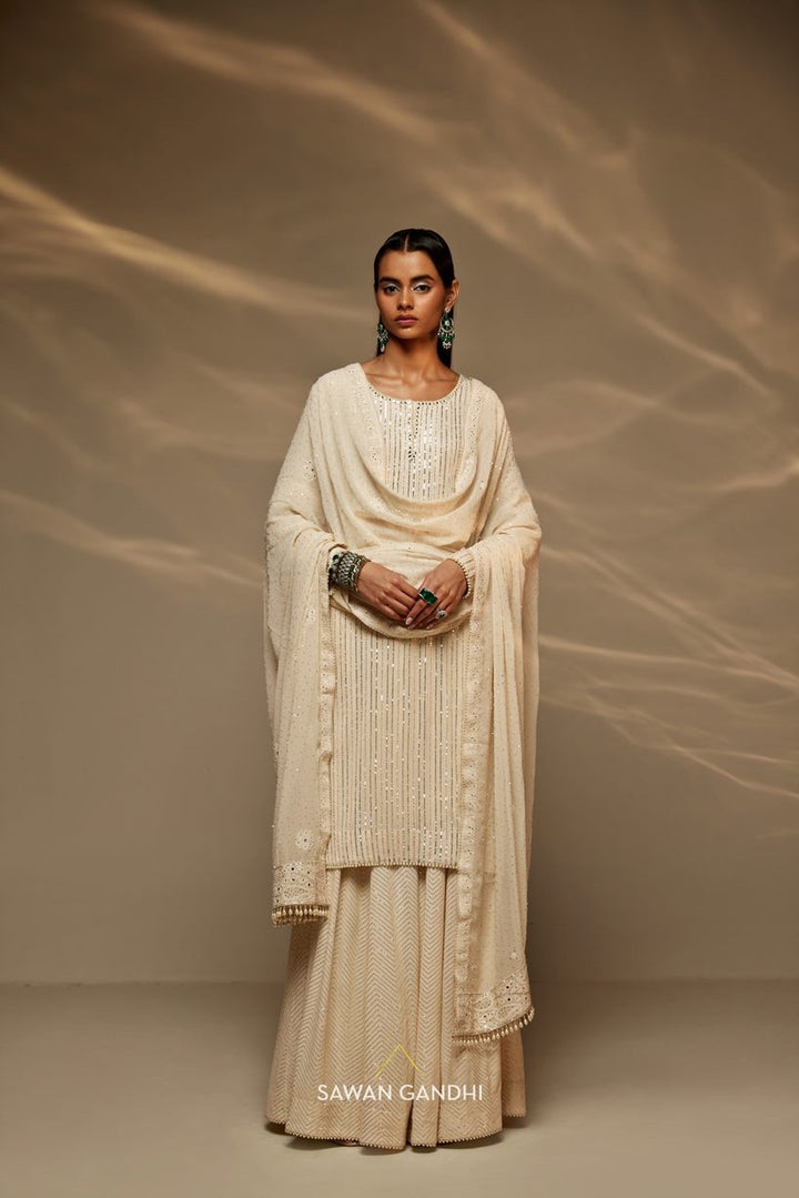 Ivory Dori work sequins suit set