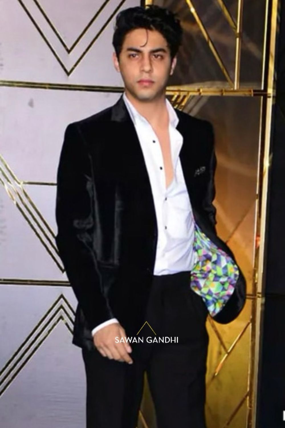 Aryan Khan in Black velvet blazer